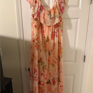 Ever Pretty Floral Pink and Orange Casual Dress